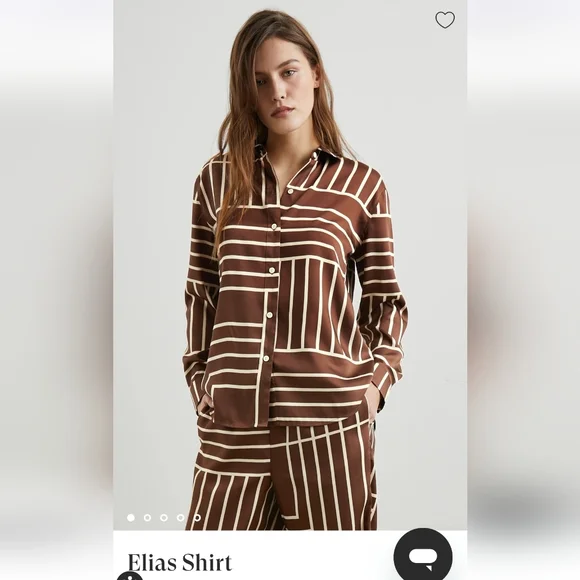 Rails Matching Set Elias Top Damani Pant Brown Line Art Size Small - Picture 7 of 16